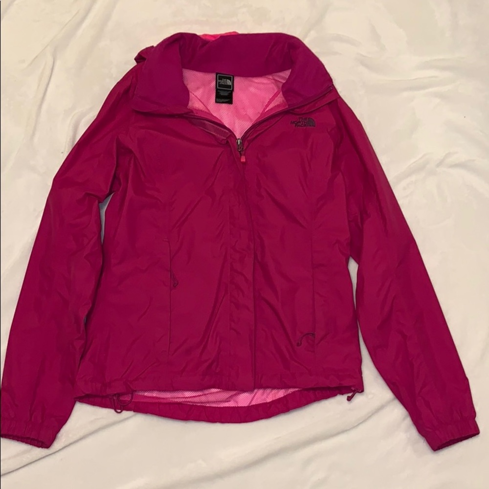 Magenta North Face Rain Jacket
